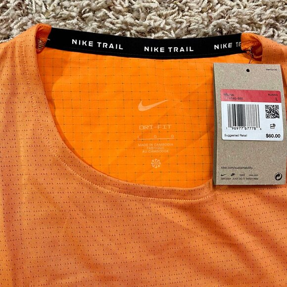 NEW Nike Dri-FIT Trail Rise 365 Men’s Running Top Orange DM4646-885, Size Large - Picture 2 of 11